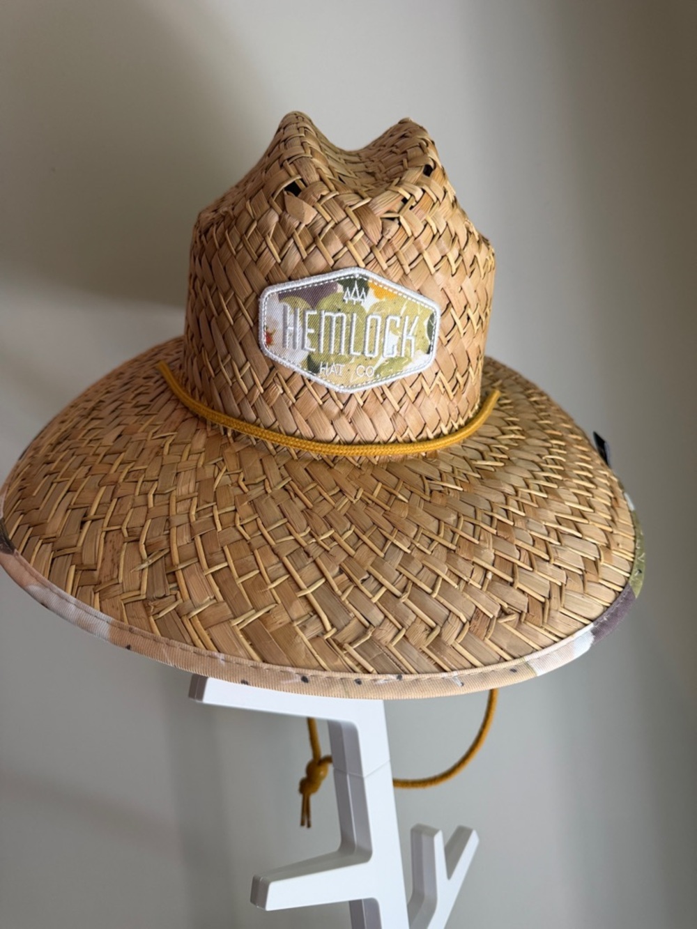 Hemlock Straw Lifeguard-Style Sun Hat in Natural Tan